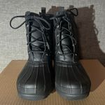 Sperry Black Gosling Duck Boots Size 7 Waterproof Rubber Quilted Fleece Lined Photo 3