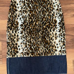 Jonathan Martin Vintage y2k leopard denim beaded midi skirt Photo 0