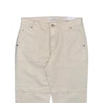 Loft NWT The Girlfriend Mid Rise Utility Jeans Off White Cream Sz 27 / 4 Petite Photo 3