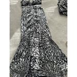 Morgan & Co Black White Halter Mermaid Gown Criss Cross Back Special Occassion S Photo 5