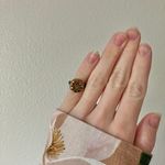 Gold Flower Button Ring Handmade Vintage “Jerusha” Compass Sun Sparkly Small Wire Jewelry Photo 1