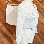 Rebecca Taylor Vintage Denim Skirt Jacket Set Zipper Textured Eyelet Cotton 6 Photo 4