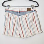 American Eagle  Striped Denim Cut-Off Shorts Size 6 Striped AEO Mom Shorts Photo 4