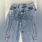 Romwe HOST PICK - Skeleton Graphic Denim Jeans Photo 3