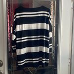 Dress Barn Sunday Sz L Soft Tunic Top Black And White Stripes 3/4 Sleeves Photo 1