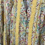 Anthropologie  Pilcro Pintuck Peasant Crochet Floral Blouse Yellow Multi Size S Photo 6