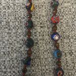 Vintage Italian Murano Millefiori Art Glass Beaded Necklace Brown Photo 7