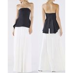 BCBGMAXAZRIA  Evianna Color-Blocked Strapless Peplum Gown Black/White Womens US 4 Photo 1