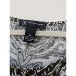 INC  Women's Blouse Top 3/4 Sleeve White Green Paisley Boho Hippie Size Medium Photo 2