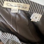 Oscar de la Renta  Gray Striped Skirt - Size 10 Photo 1