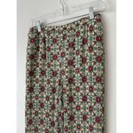 ZARA  Floral High Rise Pull On Crinkle Knit Casual Straight Leg Pants Sz Medium Photo 4