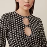 Reformation Killian Long Sleeve Mini Dress Cut Out Retro Photo 2