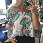 Impressions Tropical High Low Off The Shoulder Top Photo 0