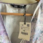 ZARA NEW  Purple Marble Satin Effect Long Sleeve‎ Printed Top Size S Blouse Top Photo 4
