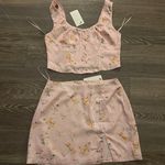 American Threads NWT Pink Satin Floral Bustier Top and Skirt Set. Size Large Photo 4