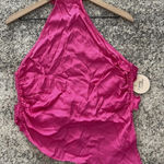 Camila Coelho  Sleeveless Open Back Tie Halter Satin Style Pink XL Photo 0