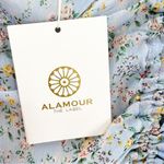 NWT Alamour the Label Floral Ruched Bodycon Mini Dress L Blue Size L Photo 6