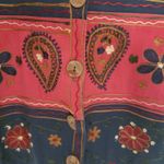 Vtg 90s New Directions Womens Vest Sz S Boho Festival Folk Western Embroidery Blue Photo 1