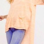 Free People Sweater Melange Oversized Sweater Tunic Linen Blend Orange Sz XS EUC Photo 1