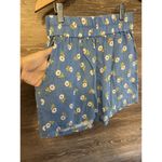 Place Nationale Shorts Blue Floral Smocked Linen Size 1 Photo 1
