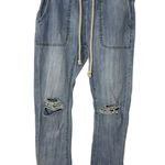 One Teaspoon Shabbies Jeans Womens XS Drawstring Boyfriend Distressed Light Wash Photo 1