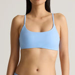 Quince NWT Women's Clear Blue Sky Scoop Neck Bikini Top Sz S - Sold out online Photo 0