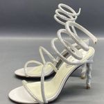 Rene Caovilla Crystal Stripy Sandal Heel Size 35 (Fits US 6 $1,730 worn once Silver Photo 9