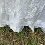 Vintage Cream Lace Long Sleeve V Neck Wedding Dress Size XS Photo 6