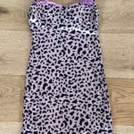 Motel Rocks - Lesty Dress in Animal Satin with Lilac Lace Photo 0