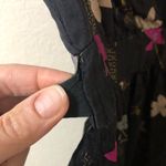 Free People  Black Floral V-Neck Knee Length Silk Dress - XS Photo 8