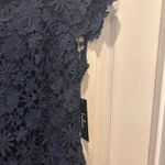LULUS‎ Dress Love Poem Crochet Lace Mini Open Back Navy Blue Medium NWT Wedding Photo 2