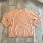 Aerie  Loungewear Orange Velour Oversized Fit Crewneck Sweatshirt Size Small. Photo 6