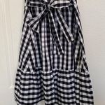 J. Crew Factory midi gingham skirt with fabulous bow. Black Size 0 Photo 0