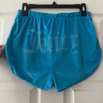 Juicy Couture  Blue Velvet Shorts Rhinestone Embellished Photo 0