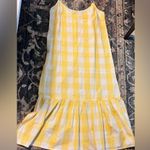 Yellow and White Gingham Maxi Dress Photo 1