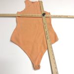 Abercrombie & Fitch  Bodysuit Womens Medium Ribbed Tank Orange Sleeveless Snap Photo 5