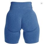 Blue Seamless Contouring Biker Shorts Photo 0