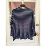 Hasting & Smith  Tunic Top Striped Crochet Yolk Blue Tonal Cotton Blend Size 1X Photo 7