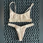 frankie's bikinis Frankie’s Bikinis Peach Ribbed Bikini Set Photo 1