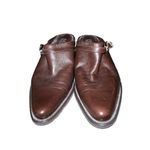 Franco Sarto brown leather mules with wooden heel size 9 Photo 1