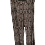 Susan Graver  Regular Printed Liquid Knit Wide-Leg Pants Brown/Black Medium Boho Photo 3
