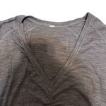 Lululemon Grey Interval Ruched Athletic Long Sleeve Workout V Neck Athleisure Photo 2