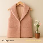 Betsey Johnson ‎ Pink Fuzzy Long Vest – Size XS/S Photo 1