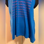 Pink Lotus NWT  Blue and Black Endless Possibilities Graphic Tee size large Photo 4