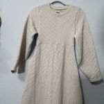 Free People NEW  Gabby Seamless Midi Dress Bone Ecru Textured Keyhole Size Md/Lg Photo 5