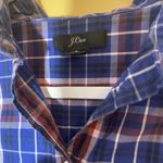 J Crew Shirt Womens Small Plaid Button Up Blue Red Cotton Classic Preppy Office Photo 7