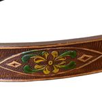 Vintage Brown Floral Embossed Leather Belt size 38 XL Photo 5