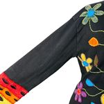 Rising International Rainbow Hoodie Womens M Floral Hippie BOHO Distressed Pride Black Size M Photo 5