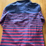 L.L. Bean Navy and Red Striped Shirt Size L Photo 3