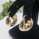 18k Gold Filled Basket Hollow Hoop Earrings New Photo 1